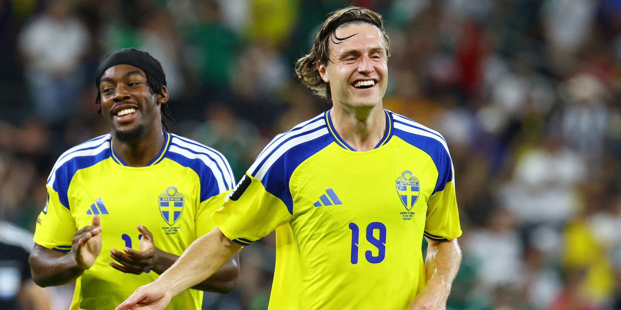Mattias Svanberg efter sitt mål mot Tunisien