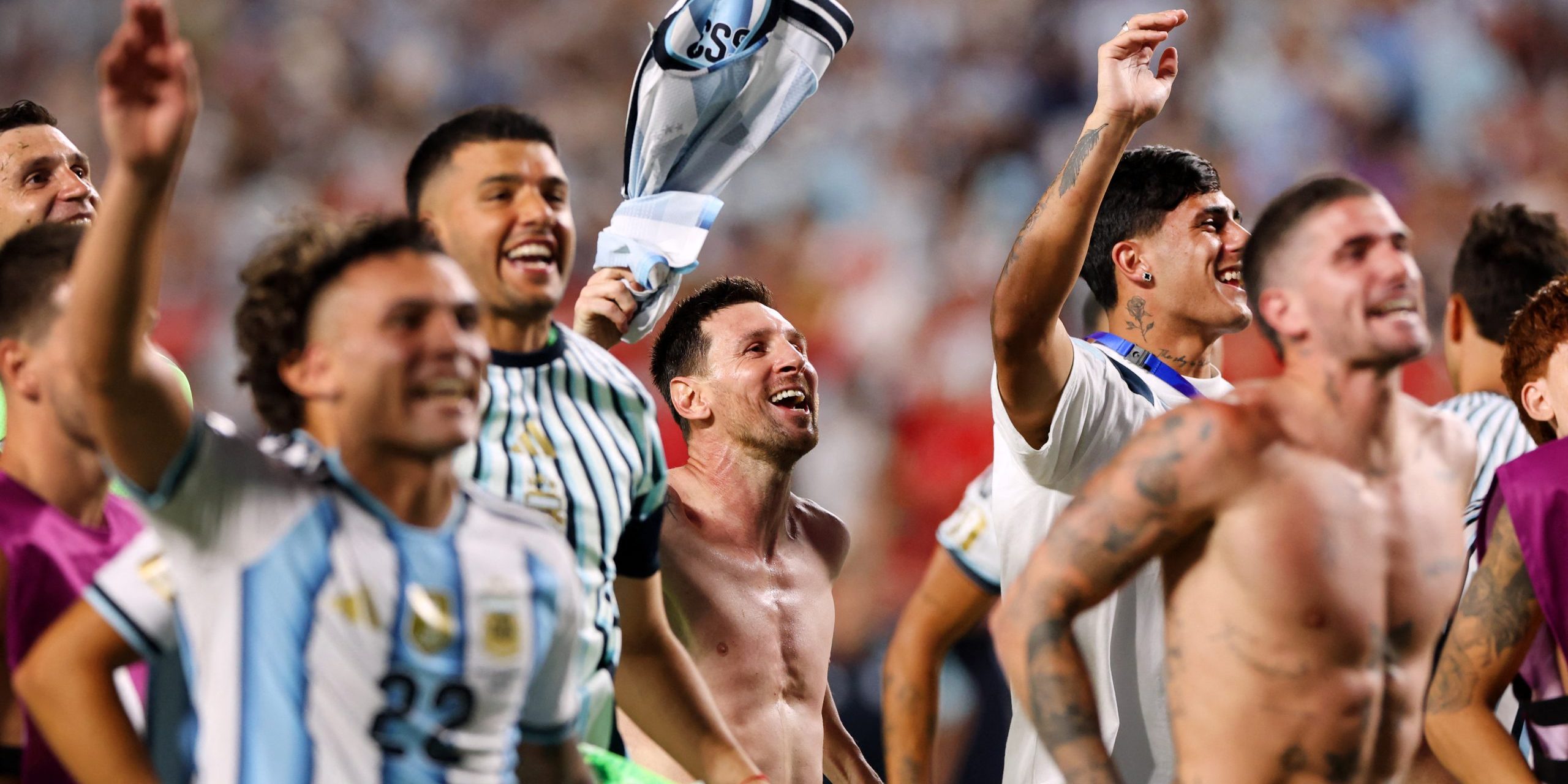 Argentina firar efter sin seger i VM-kvarten mot Schweiz