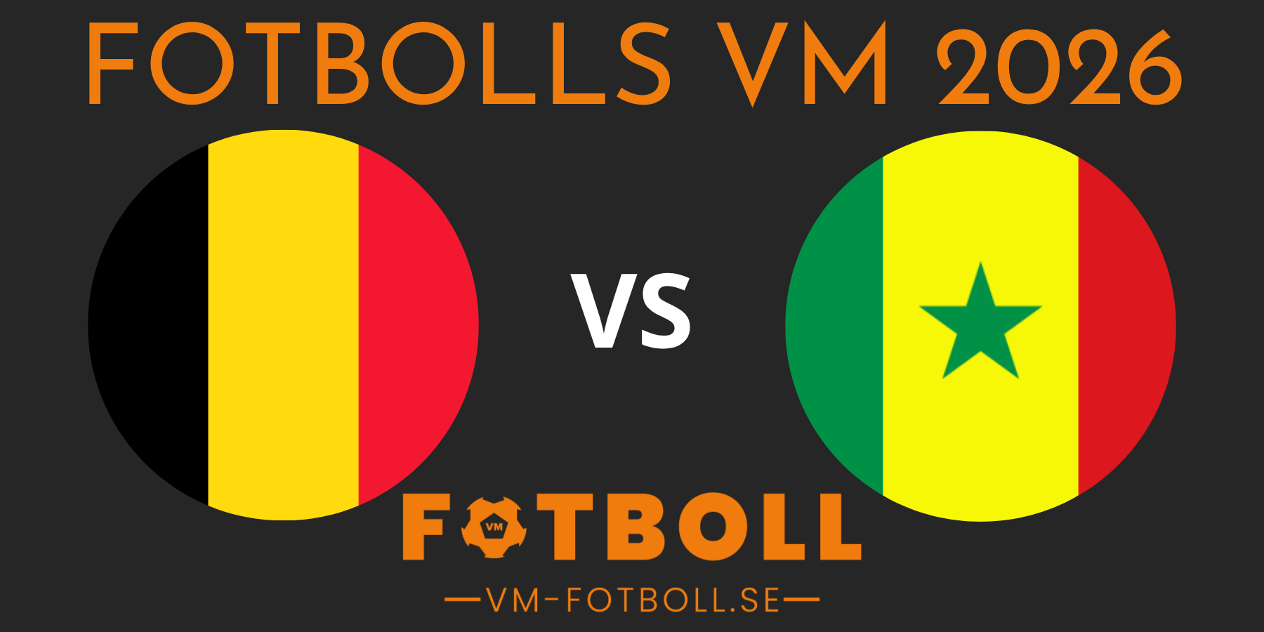 Fotbolls VM 2026 Belgien Senegal