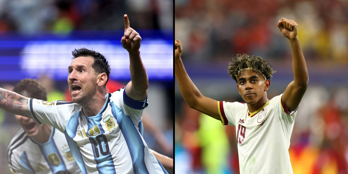 Spanien mot Argentina, Lamine Yamal och Lionel Messi
